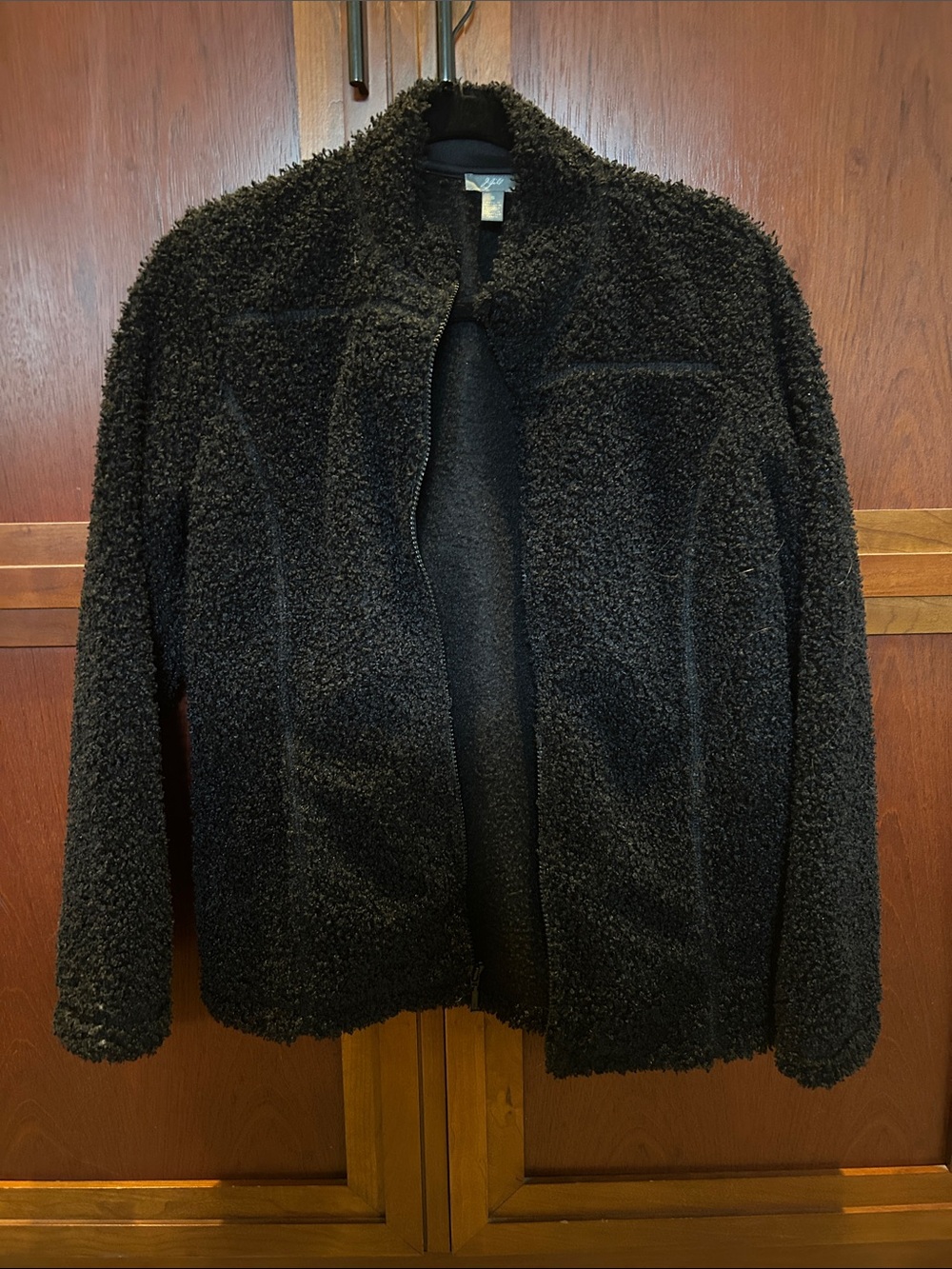 J. Jill Black Sherpa Zip-Up Jacket